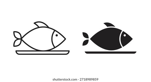 Gekochtes Fisch-Symbol für mobile App, bearbeitbare Designs