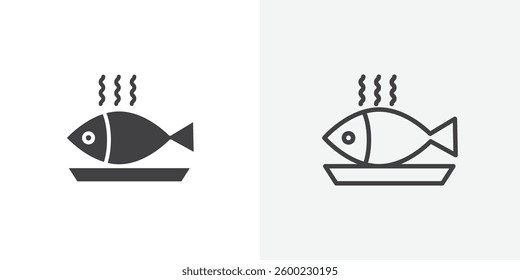 Cooked Fish icons design. vector icons for ui designs