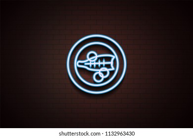 cooked fish in a plate icon in Neon 