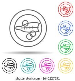 cooked fish in a plate multi color style icon. Simple thin line, outline vector of fish production icons for ui and ux, website or mobile application