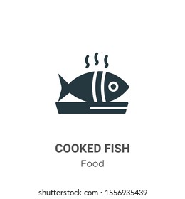 Cooked fish vector icon on white background. Flat vector cooked fish icon symbol sign from modern food collection for mobile concept and web apps design.