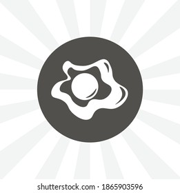 Cooked fried egg isolated vector icon. food design element