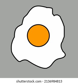 cooked fried egg vector illustration