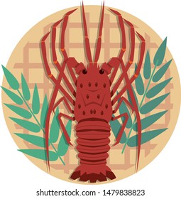 cooked lobster isolated on white