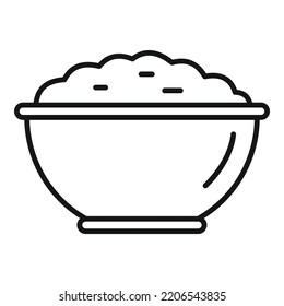 Cooked mash potato icon outline vector. Boiled food. Spoon meal