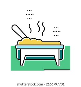 cooked meal in catering dish color icon vector. cooked meal in catering dish sign. isolated symbol illustration