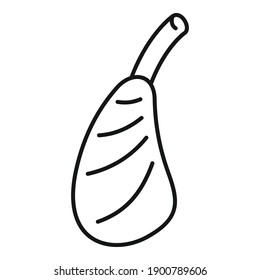 Cooked meat icon. Outline cooked meat vector icon for web design isolated on white background