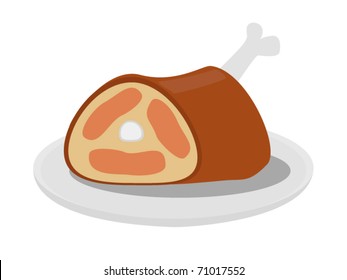 Cooked Meat Vector