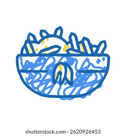 cooked oatmeal breakfast doodle icon sketch vector. cooked oatmeal breakfast sign. isolated symbol illustration
