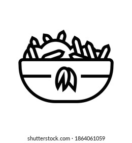 cooked oatmeal breakfast line icon vector. cooked oatmeal breakfast sign. isolated contour symbol black illustration