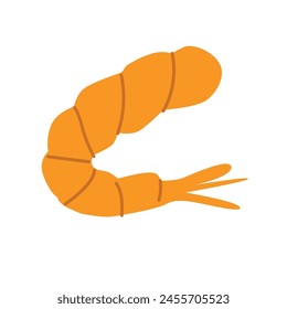 Cooked prawns vector illustration, isolated on white background