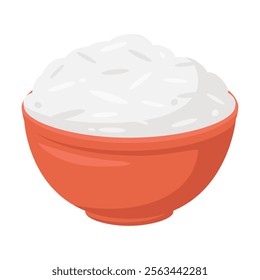 Cooked Rice Emoji Icon Illustration. Bowl Vector Symbol Emoticon Design Doodle Vector.