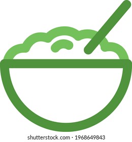 Cooked rice, icon illustration, vector on white background
