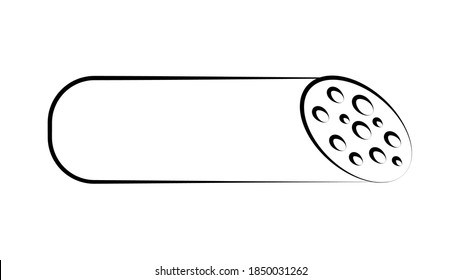 Cooked sausage meat link or wiener dog flat vector icon for food apps and websites