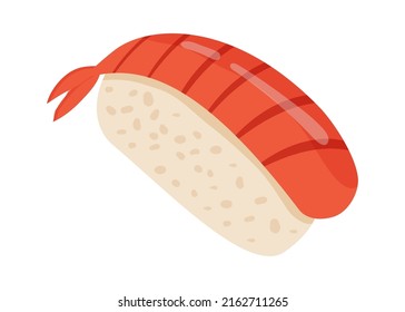 Icono de marisco de camarón cocinado. Ilustración del vector