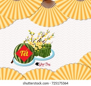 Cooked square glutinous rice cake, Vietnamese new year. (Translation "T?t" : Lunar new year)
