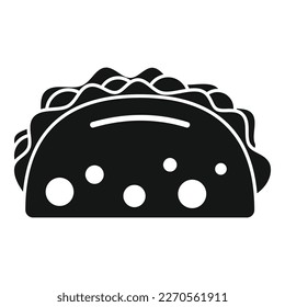 Cooked taco icon simple vector. Mexican food. Tacos meat