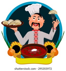 the cooked tasty national food of Ukrainian cuisine
