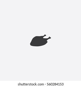 Cooked Turkey icon silhouette vector illustration