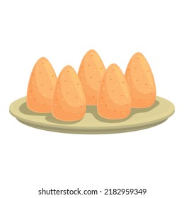 Cooked vegetable icon cartoon vector. Food dish. Baked plate