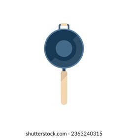 Cooked wok fry icon flat vector. Pan cooking. Asian cook isolated
