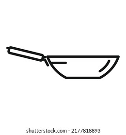 Cooked wok fry icon outline vector. Pan cooking. Asian cook