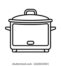 cooker black line art vector on white background