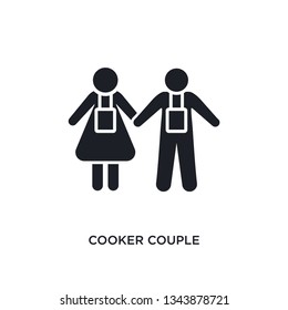 cooker couple isolated icon. simple element illustration from humans concept icons. cooker couple editable logo sign symbol design on white background. can be use for web and mobile