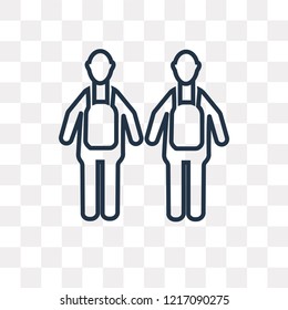 Cooker couple vector outline icon isolated on transparent background, high quality linear Cooker couple transparency concept can be used web and mobile