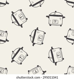 cooker doodle seamless pattern background