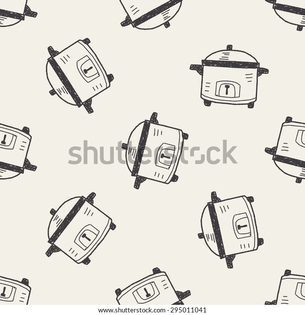 cooker doodle seamless\
pattern background