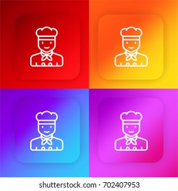 Cooker four color gradient app icon set