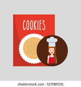 cooker girl cookie mix vector illustration eps 10