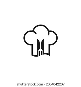 Cooker Hat Knife Fork Logo Design Inspiration