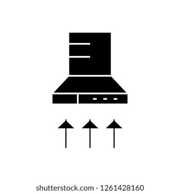 Cooker hood black vector concept icon. Cooker hood flat illustration, sign