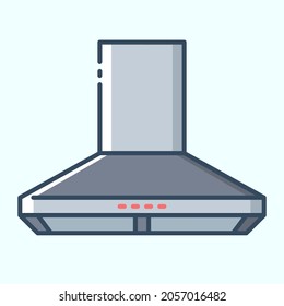 Cooker hood colored icon. Household and kitchen electronic appliances icons. Vector stylish outline illustrations on light background. - Shutterstock ID 2057016482