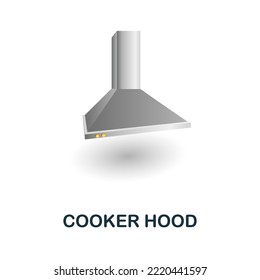 Cooker Hood icon. 3d illustration from kitchen supplies collection. Creative Cooker Hood 3d icon for web design, templates, infographics and more