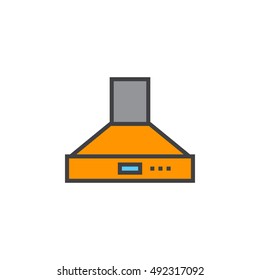 Cooker Hood line icon, filled outline vector sign, linear colorful pictogram isolated on white. logo illustration