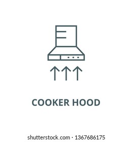 Cooker hood line icon, vector. Cooker hood outline sign, concept symbol, flat illustration