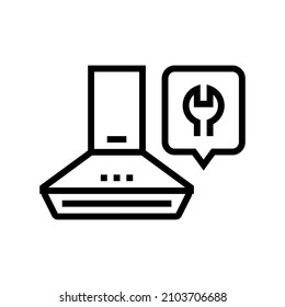 cooker hood repair line icon vector. cooker hood repair sign. isolated contour symbol black illustration