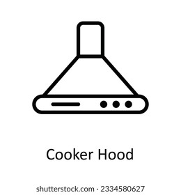 Cooker Hood Vector outline Icon Design illustration. Kitchen and home  Symbol on White background EPS 10 File