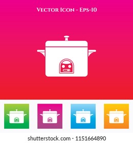 Cooker Icon in Colored Square box. eps-10