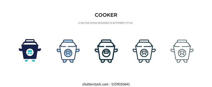 cooker icon in different style vector illustration. two colored and black cooker vector icons designed in filled, outline, line and stroke style can be used for web, mobile, ui