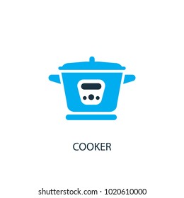 Cooker icon. Logo element illustration. Cooker symbol design from 2 colored collection. Simple Cooker concept. Can be used in web and mobile.