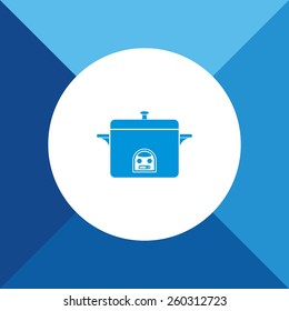 Cooker Icon on Blue Background. Eps-10.