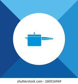 Cooker Icon On Blue Background. Eps-10.