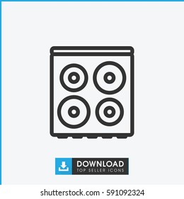 cooker icon. Simple outline cooker vector icon. On white background.