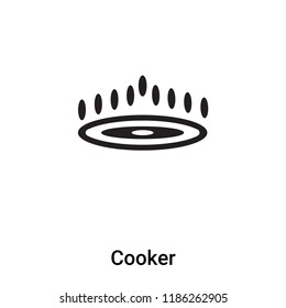 Cooker icon vector isolated on white background, logo concept of Cooker sign on transparent background, filled black symbol