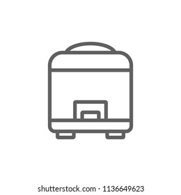 Cooker icon vector in thin line style isolated