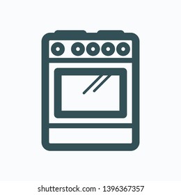 Cooker isolated icon, kitchen cooker electric stove outline vector icon